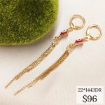 ARETE OJO EN ROMBO CON TRES TIRAS COLGANTES