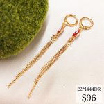 ARETE OJO EN OVALO CON TRES TIRAS COLGANTES