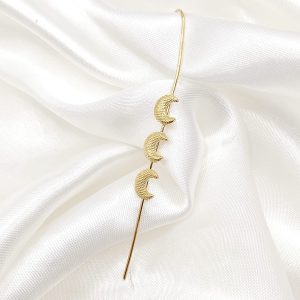 ARETE AGUJA CON 3 LUNAS