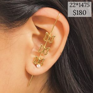 ARETES AGUJAS 3 MARIPOSAS
