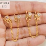 ARETE DOBLE LOVE CON CADENA