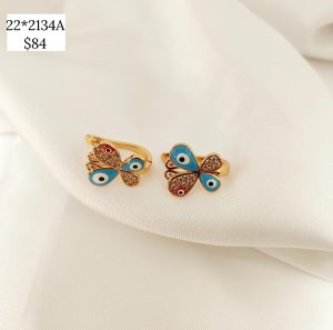 HUGGIE MARIPOSA ALAS ENCONTRADAS OJO Y CZ