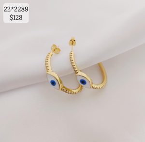 ARRACADA BRILLOS CON OJO BLANCO