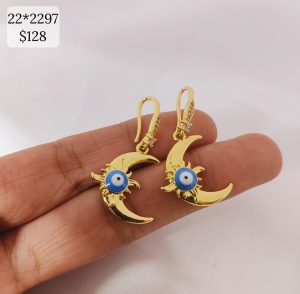 ARETE LUNA SOL OJO TURQUEZA