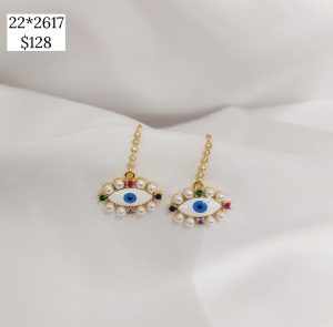 ARETE OJO OVALADO CON PERLAS ALREDEDOR