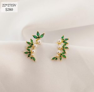 ARETE GU?A HOJAS CON ZIRCONIA