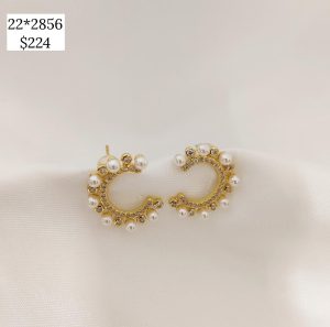 ARETE TIPO C PAVE Y PERLAS ALREDEDOR