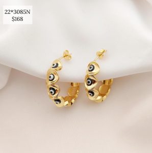 ARRACADA CORAZONES CON OJITOS