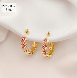 ARRACADA CORAZONES CON OJITOS