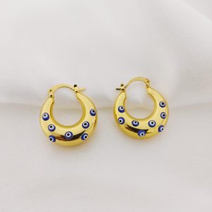 ARRACADA CHICA TUBULAR CON OJITOS