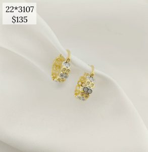 HUGGIE DE EXAGONOS DORADO PLATA