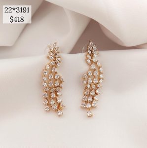 ARETE FIESTERO ZIRCONIAS OVALADAS NARANJA