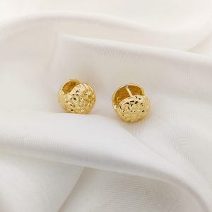 ARETE MINI HUGGIE REDONDO MARTILLADO