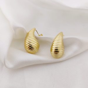 ARETE GOTA RAYADO CARACOL 30 MM