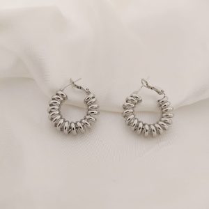 ARRACADA REDONDA ALAMBRE ENREDADO 25MM