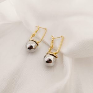 ARETE BICOLOR CON BOLA INFERIOR