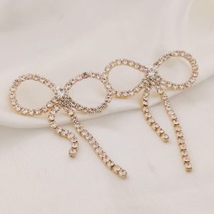 ARETES CADENA DE BRILLOS EN FORMA DE MO?O INFINITO