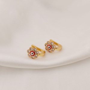 HUGGIES DE FLOR CZ OJO CENTRO VERDE Y ROJO