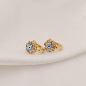 HUGGIES DE FLOR CZ OJO CENTRO VERDE Y ROJO