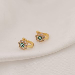 HUGGIES DE FLOR CZ OJO CENTRO VERDE Y ROJO