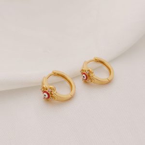 HUGGIE FLOR 4 CZ CENTRO OJO  T, AF, ROJO