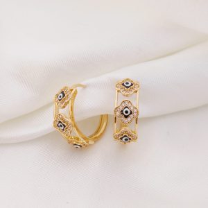 HUGGIE RIEL FLOR CENTRO OJO BORDE CIRCONIAS