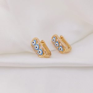 HUGGIE OVALO 3 CORAZON OJO CZ COSTADOS