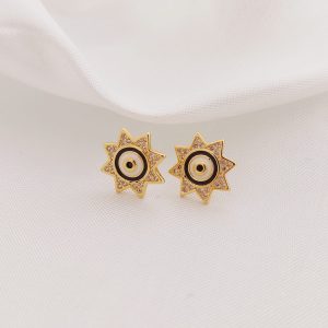 BROQUEL ESTRELLA  PAVE CENTRO OJO COLOR