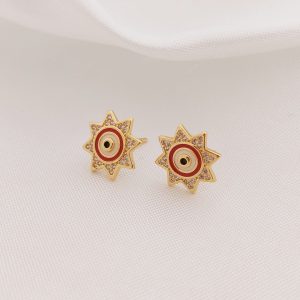 BROQUEL ESTRELLA  PAVE CENTRO OJO COLOR