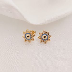 BROQUEL ESTRELLA  PAVE CENTRO OJO COLOR