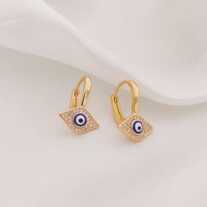 HUGGIE OJO  PAVE CON CENTRO OJO COLOR