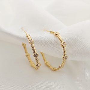 ARRACADA RALLITAS CON CZ REDONDA