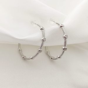 ARRACADA RALLITAS CON CZ REDONDA