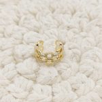 EAR CUFF DOBLE CADENA OVALO UNION CZ