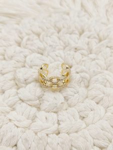 EAR CUFF DOBLE CADENA OVALO UNION CZ