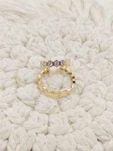 EAR CUFF  AROS ABIERTOS ROMBOS LISO/CZ