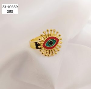 ANILLO OVALO CON CZ MULTICOLOR