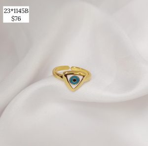 ANILLO TRIANGOLO CON OJO EN COLORES