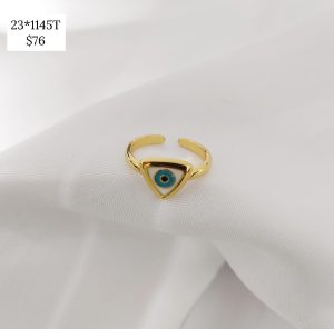 ANILLO TRIANGOLO CON OJO EN COLORES