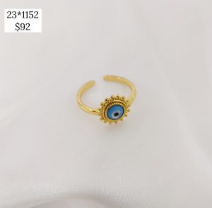 ANILLO OJO CON CONTORNO CIRCONIAS CENTRO TURQUEZA