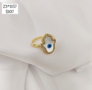 ANILLO MANO FATIMA CENTRO OJO BISEL CIRCONIA