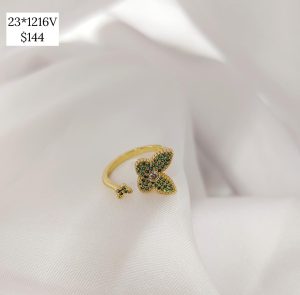 ANILLO MARIPOSA Y FLOR ZIRCONIAS