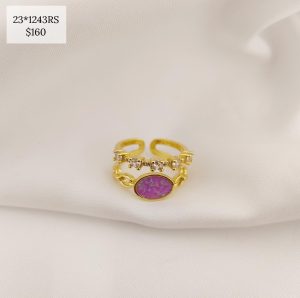 ANILLO DOBLE ZIRCONIAS Y DRUZY