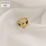 ANILLO TRIPLE ESMALTADO CON PERLA