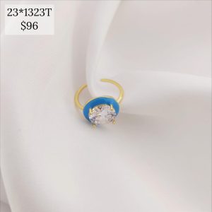 ANILLO DELGADO ZIRCONIA CIRCULO Y ESMALTADO