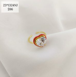 ANILLO DELGADO ZIRCONIA CORAZ?N Y ESMALTADO