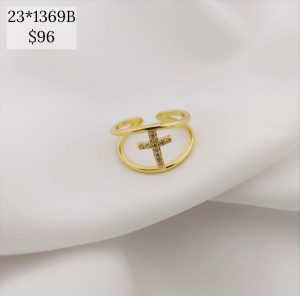 ANILLO DOBLE CRUZ CON PAVE