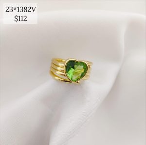 ANILLO VARIOS AROS ZIRCONIA CORAZ?N AL CENTRO