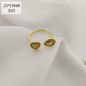 ANILLO AJUSTABLE CORAZ?N Y OVALO CON PAVE