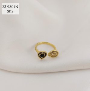 ANILLO AJUSTABLE CORAZ?N Y OVALO CON PAVE